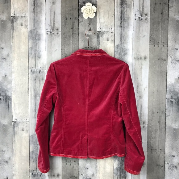 Boden Bright Pink Trim Velvet Blazer Size 12 NWT - Picture 2 of 8